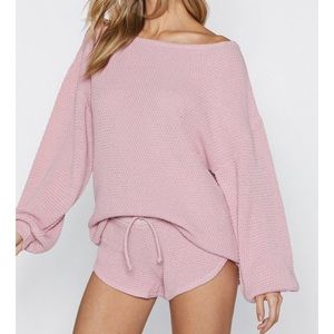 NWT Nasty Gal Cozy Blush Sleep Set